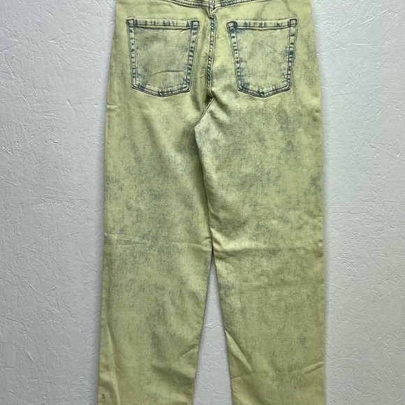wild Fable High Rise 90’s Straight Leg Lime Green Acid Wash Jeans - Picture 3 of 8